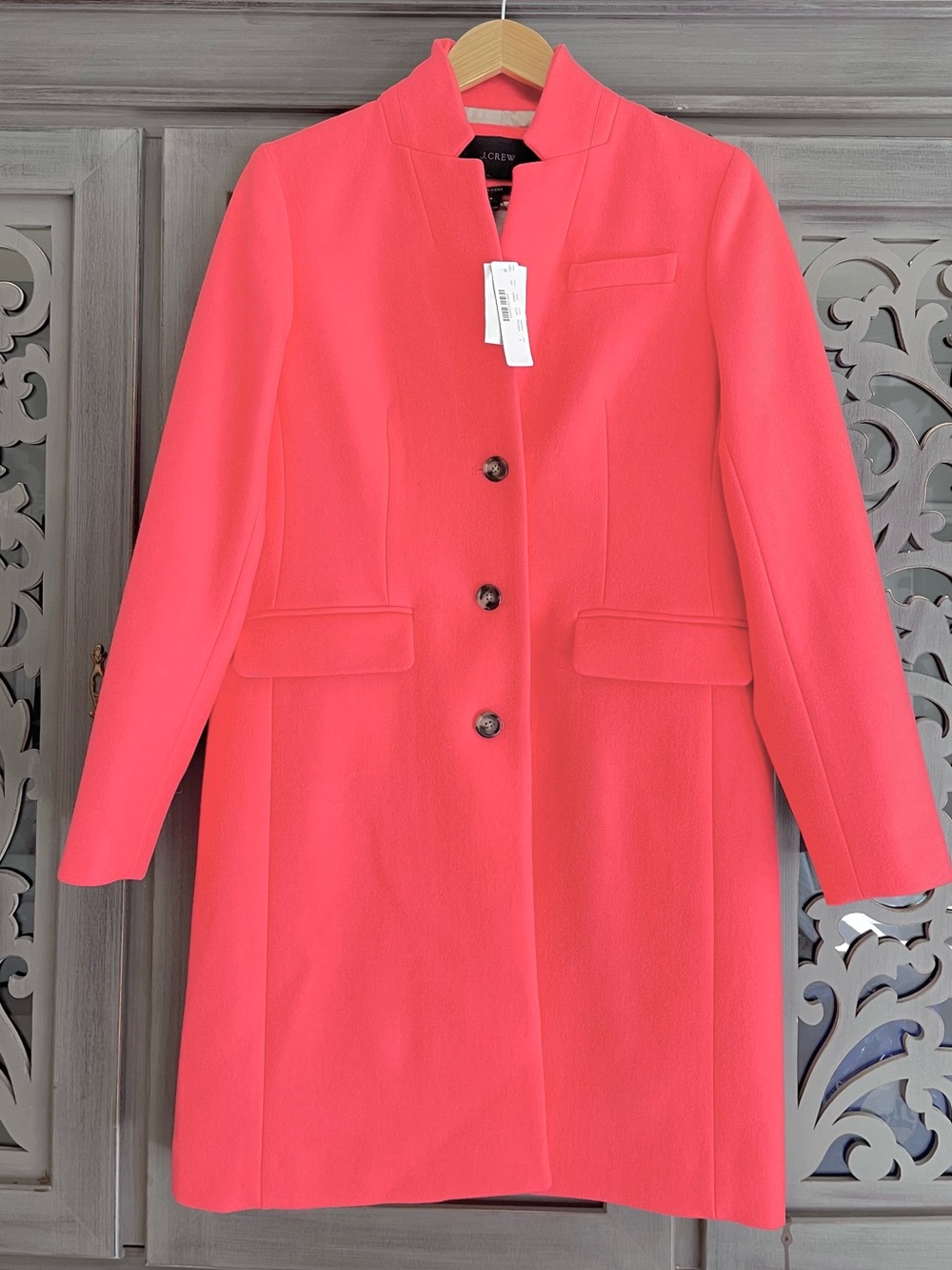 NWT J.Crew Regent Topcoat Coral Poppy * - Picture 1 of 11